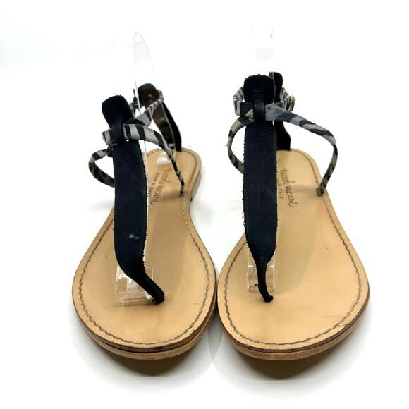Niccolo Vacari Zebra Suede T Strap Ankle Strap Sandals 9 US - Picture 5 of 8